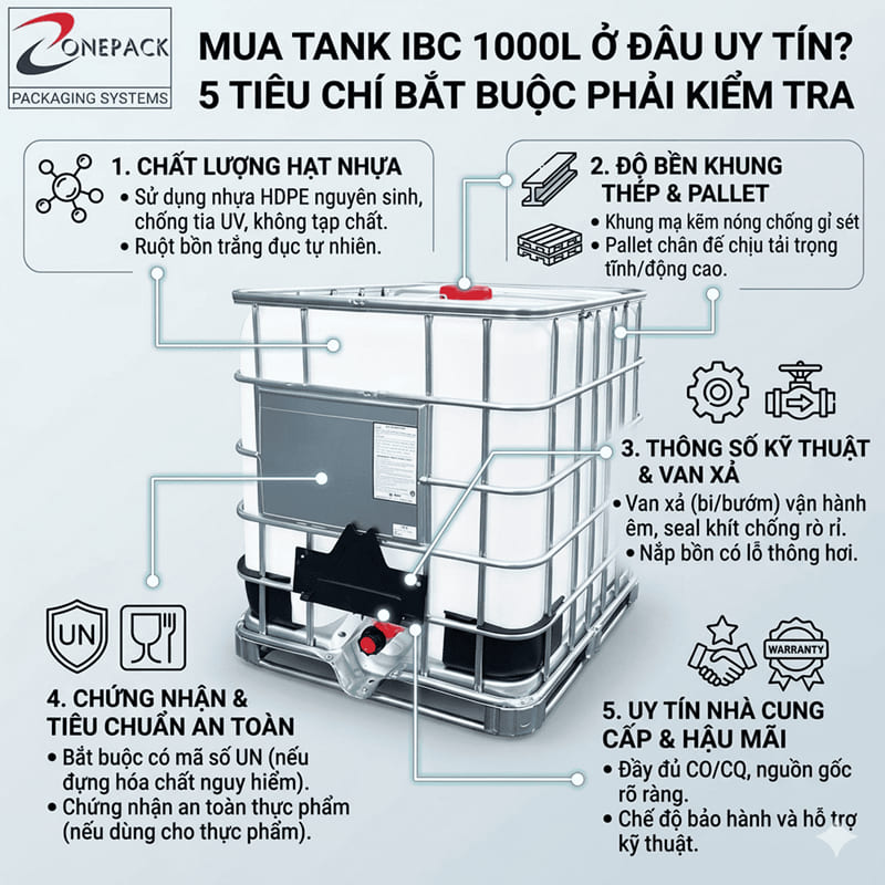 Mua Tank IBC 1000L Ở Đâu Uy Tín? 5 Tiêu Chí Bắt Buộc Phải Kiểm Tra